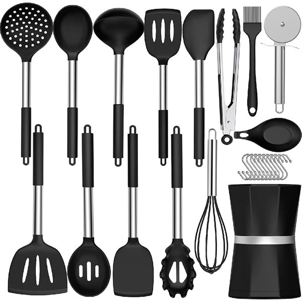 jing_long2011 Silicone Cooking Utensil Set,Kitchen Utensils With Copper ...